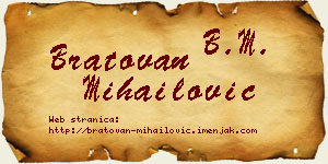 Bratovan Mihailović vizit kartica